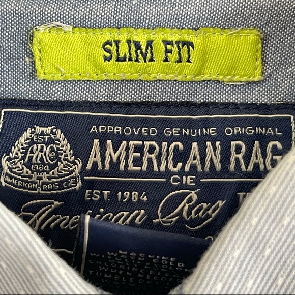 American Rag Slim Fit Bottom Down Light Blue Shirt Men Size XXL - Picture 11 of 16